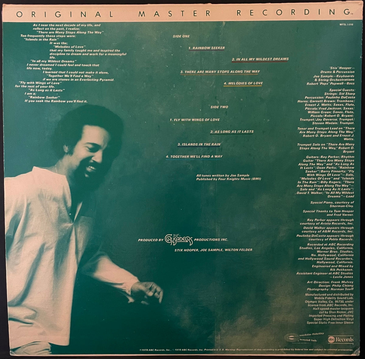 Joe Sample – Rainbow Seeker - USED Limited Edition Vinyl 12" LP
