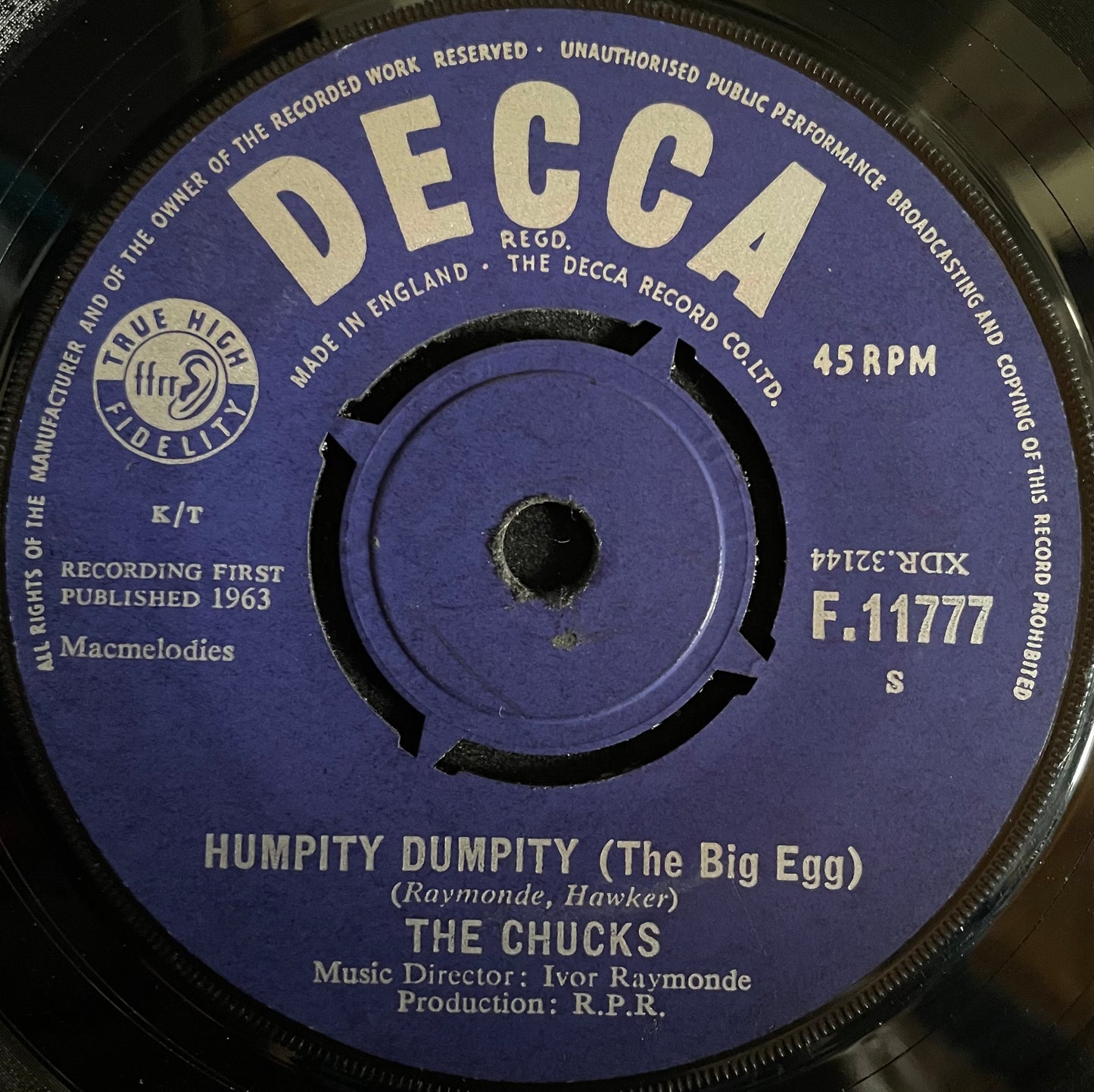 The Chucks – The Hitch-Hiker - USED Vinyl 7" Single