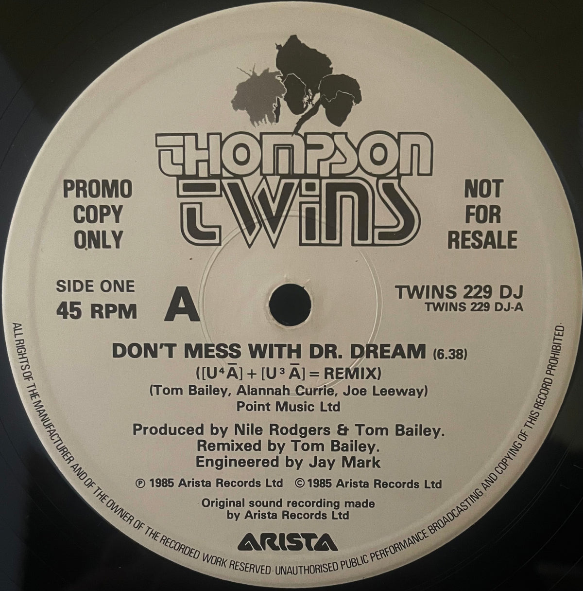 Thompson Twins – Don't Mess With Doctor Dream ([U⁴Ā] + [U³Ā] = Remix - USED Vinyl 12" Single - Single Sided Promo