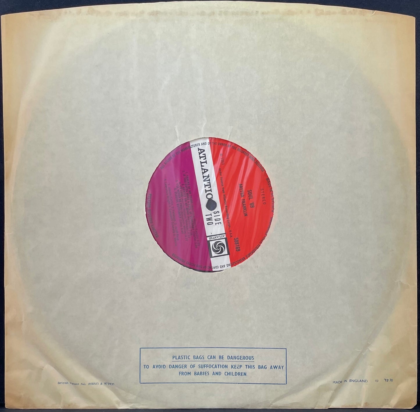Aretha Franklin – Soul '69 - USED Vinyl LP