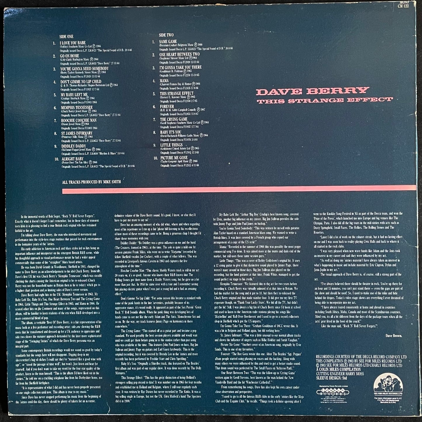 Dave Berry – This Strange Effect - USED Vinyl LP - SIGNED