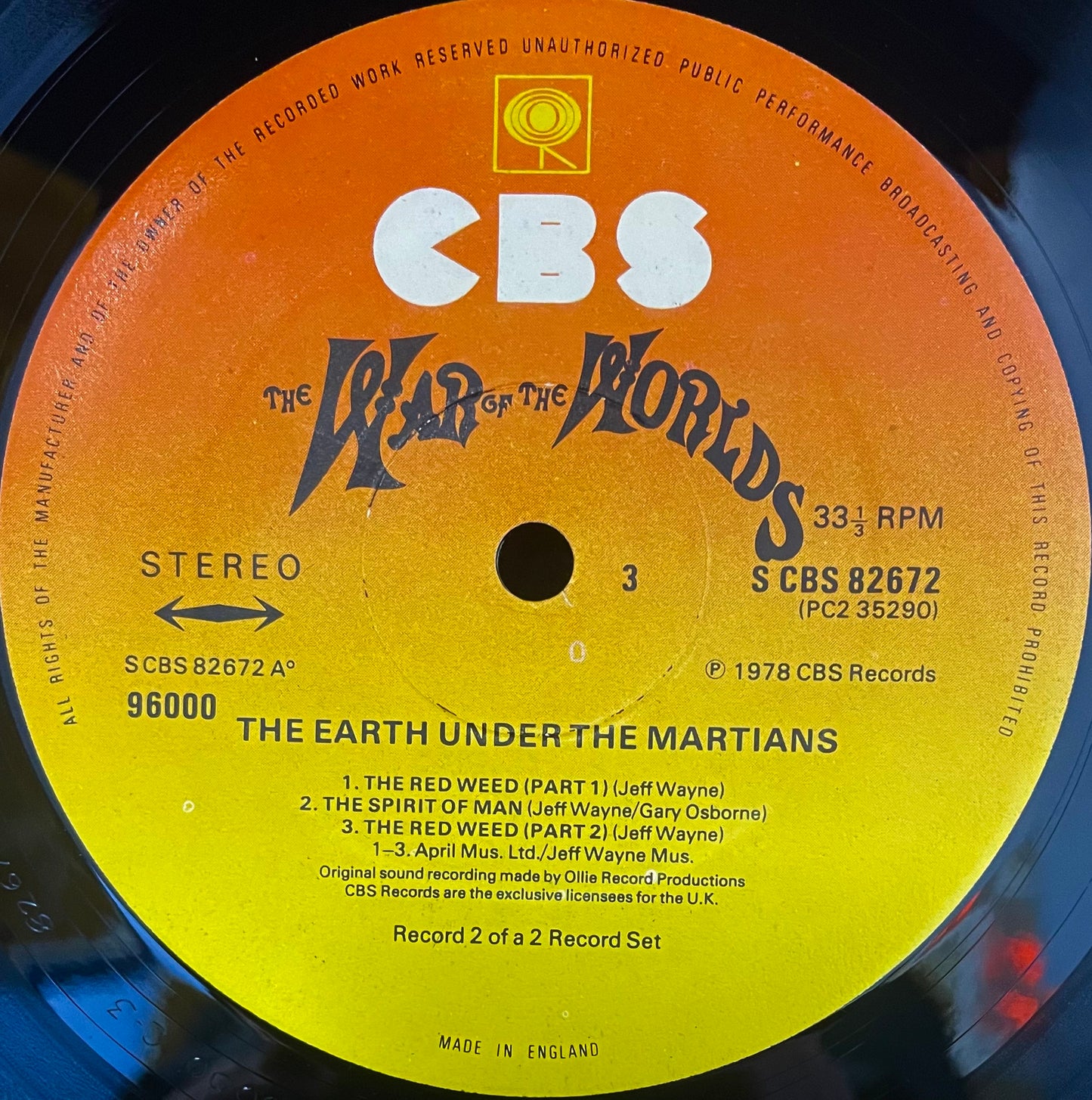 Jeff Wayne – Jeff Wayne's Musical Version Of The War Of The Worlds - USED Vinyl 2LP