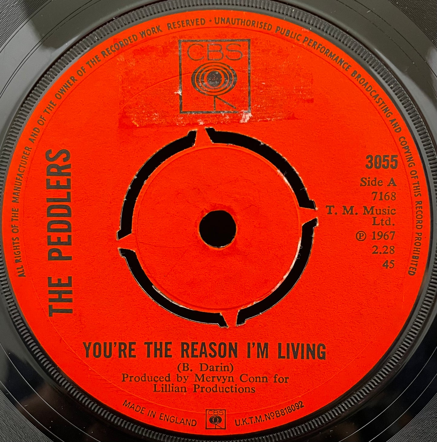 The Peddlers – You're The Reason I'm Living – USED Vinyl 7" Single