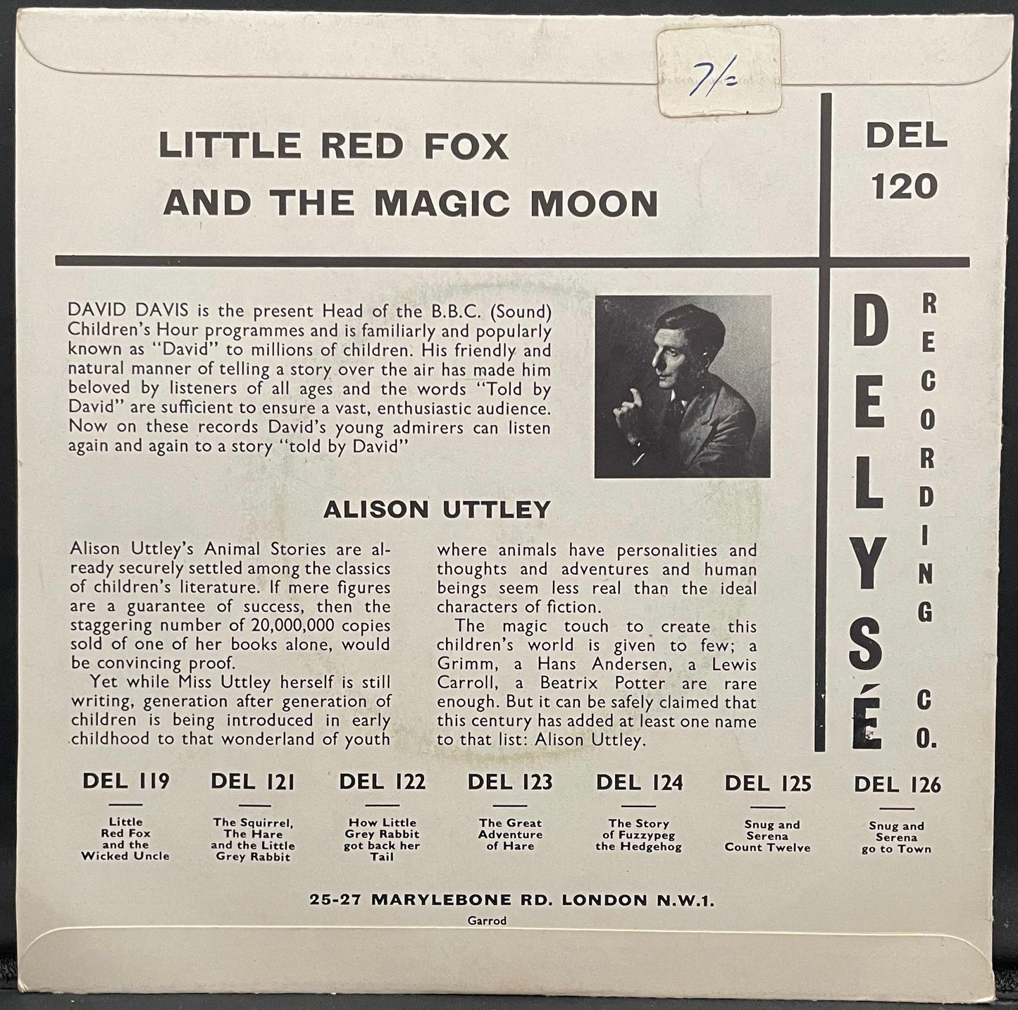 Alison Uttley / David Davis – Little Red Fox And The Magic Moon – gebrauchte 7"-Vinyl-Single