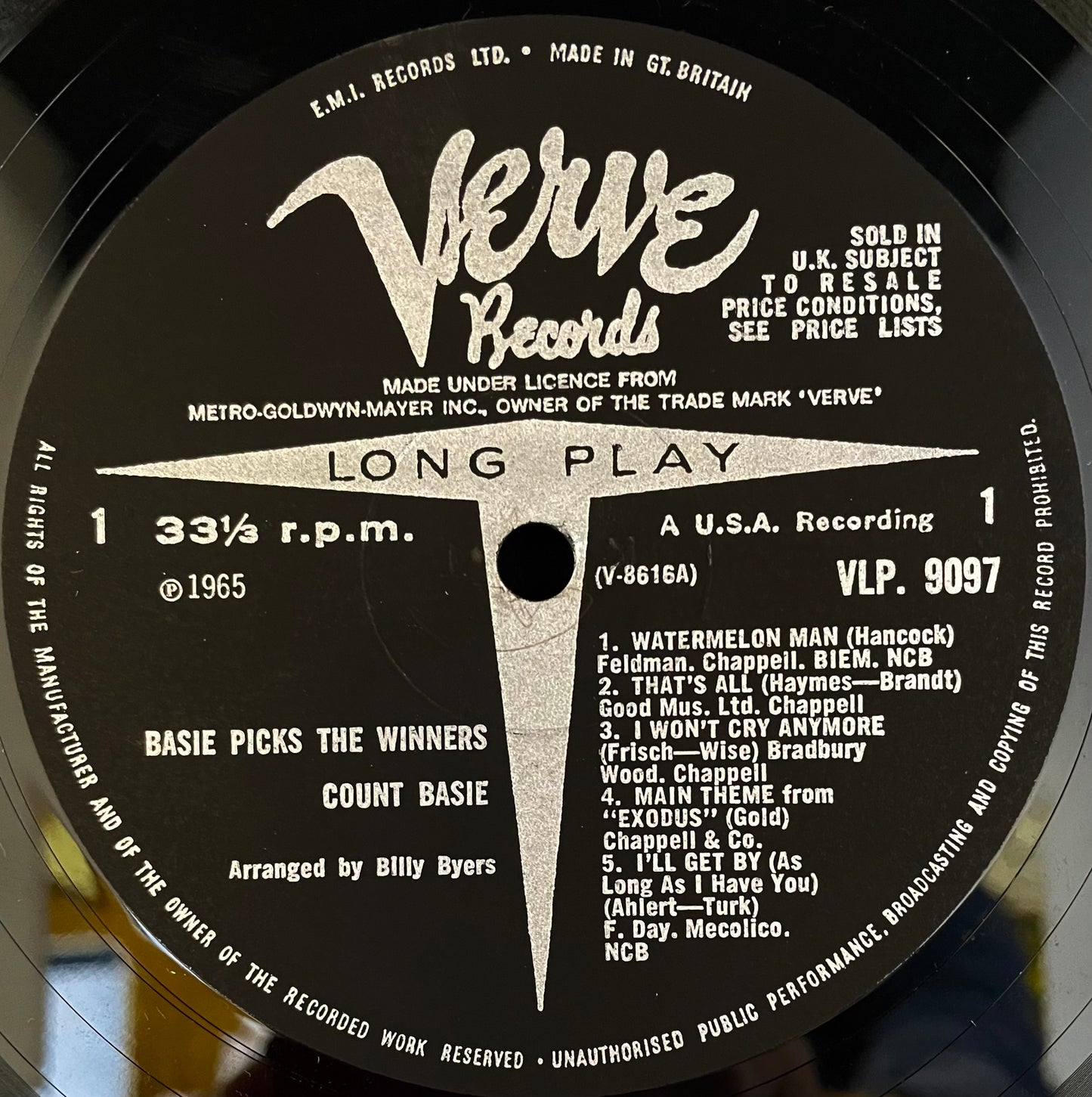 Count Basie – Basie Picks The Winners - USED Vinyl LP MONO