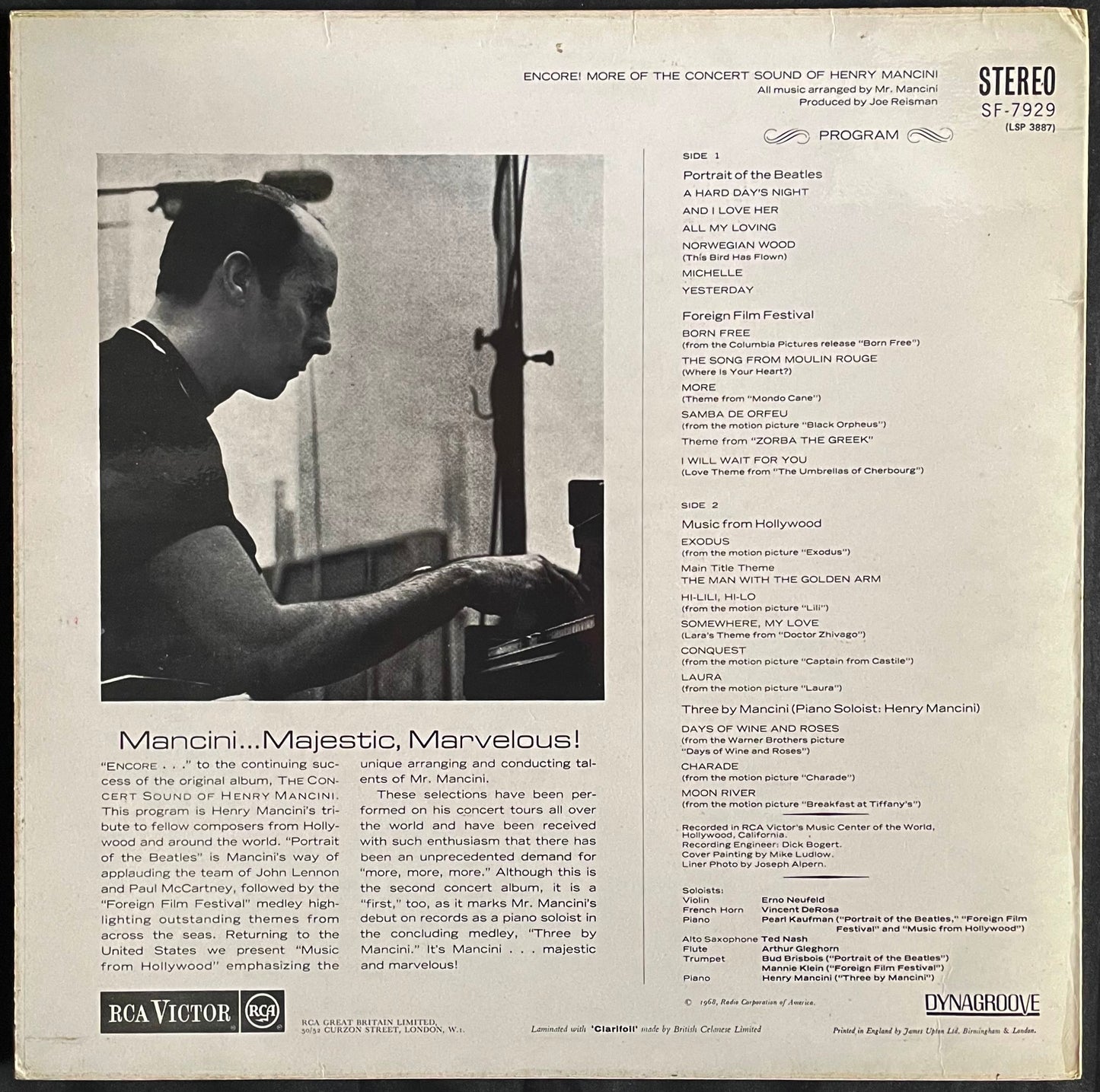 Henry Mancini – Encore! More Of The Concert Sound Of Henry Mancini - USED Vinyl LP