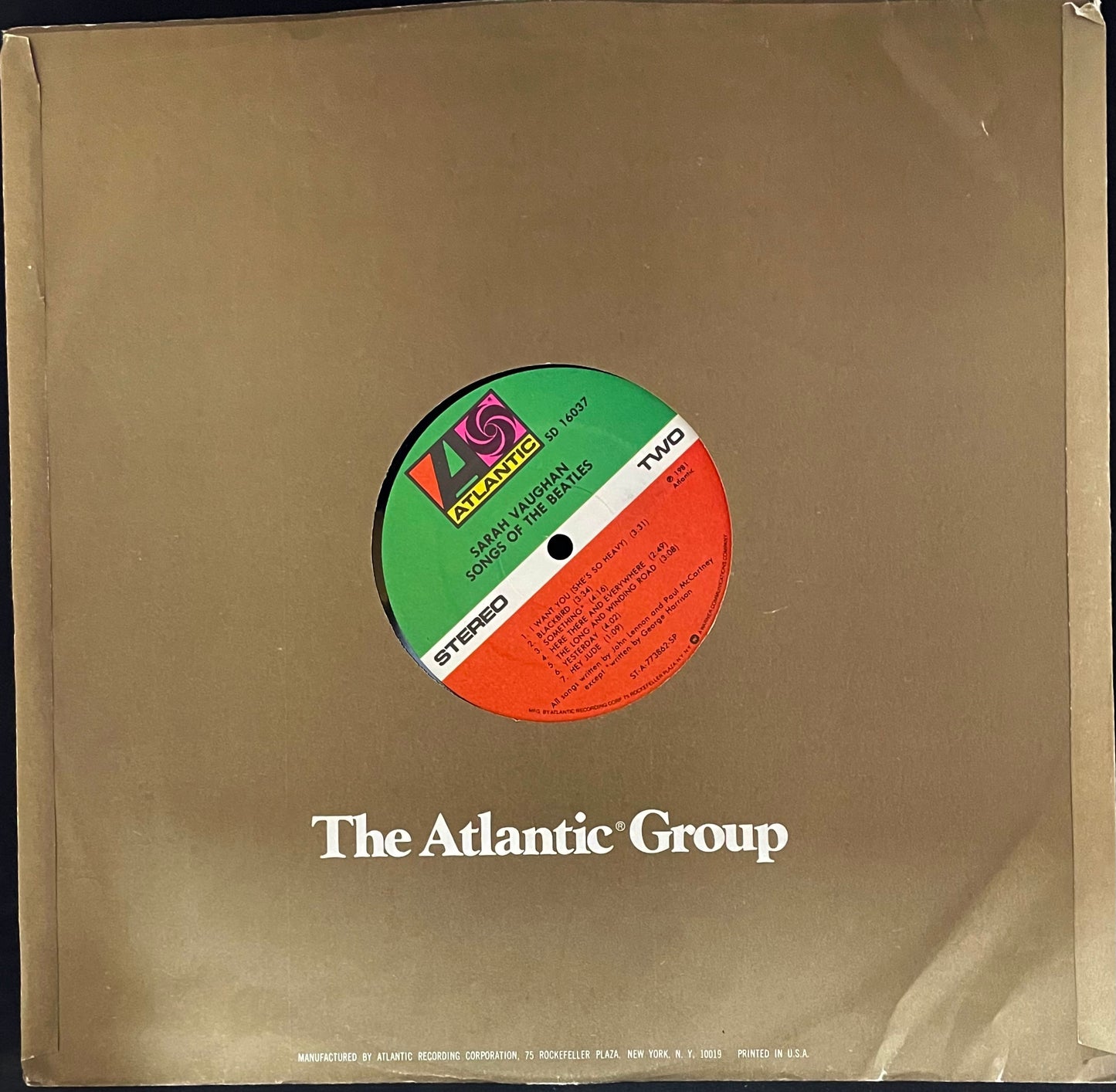 Sarah Vaughan – Songs Of The Beatles - USED Vinyl LP