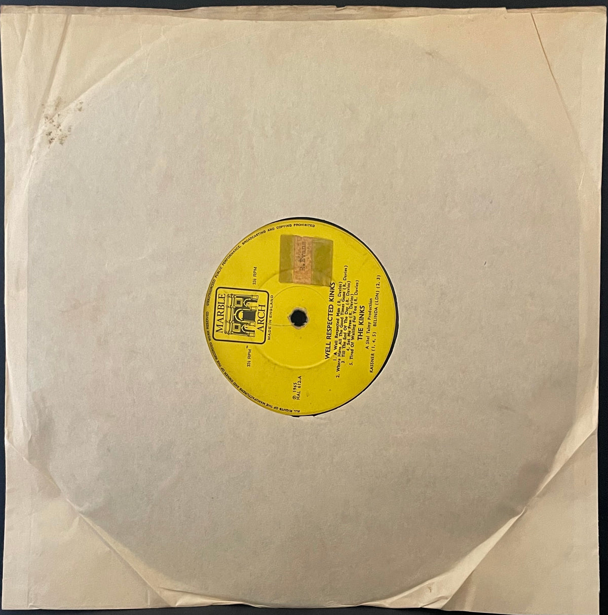 The Kinks – Well Respected Kinks - USED Vinyl 12" LP