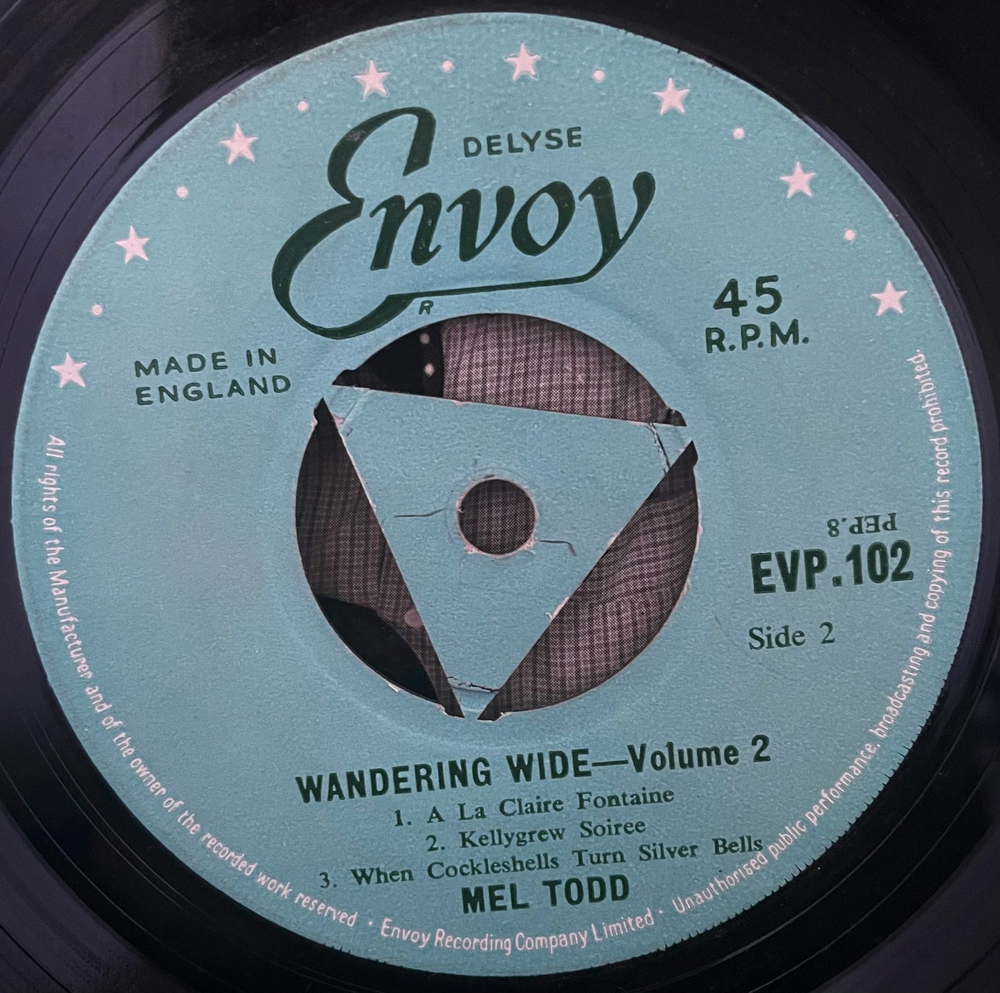 Mel Todd – Wandering Wide - Volume 2 – USED Vinyl 7" EP (Volume 1 Sleeve)