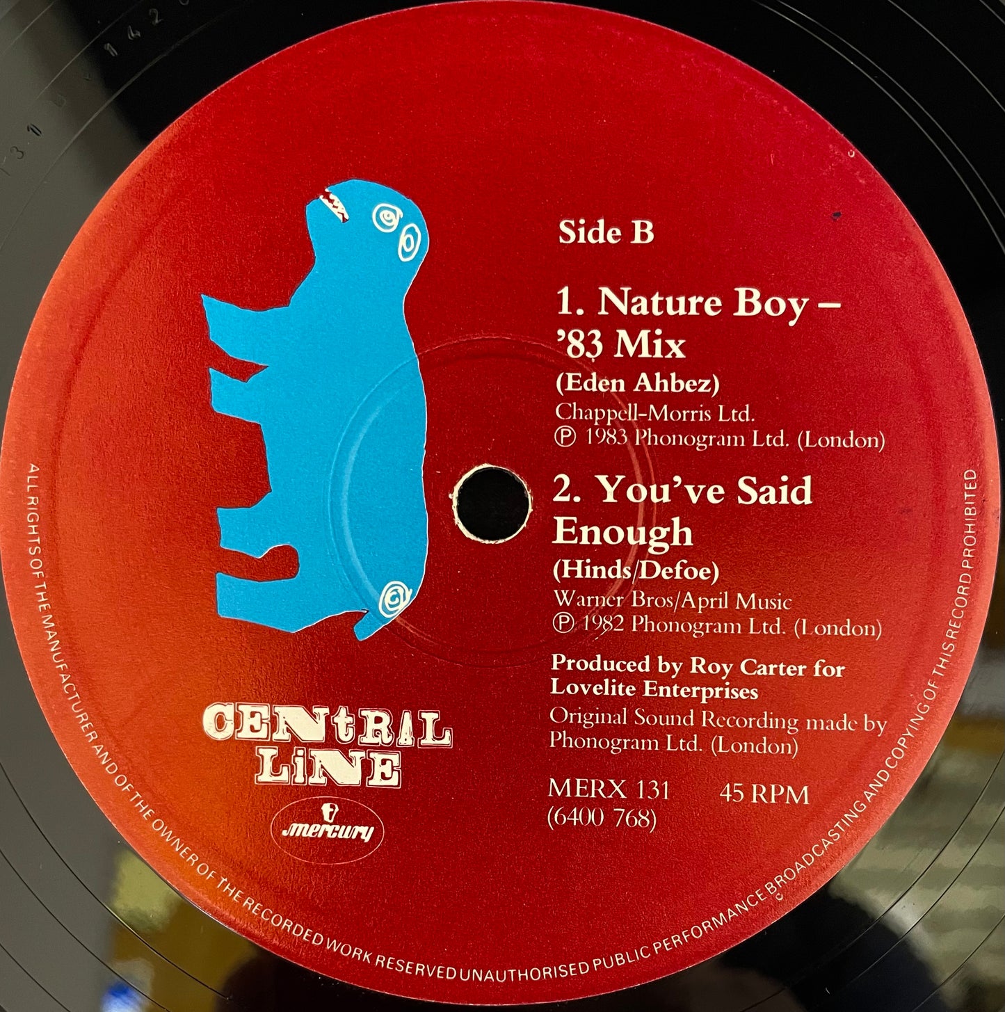 Central Line – Nature Boy - USED Vinyl 12" Single