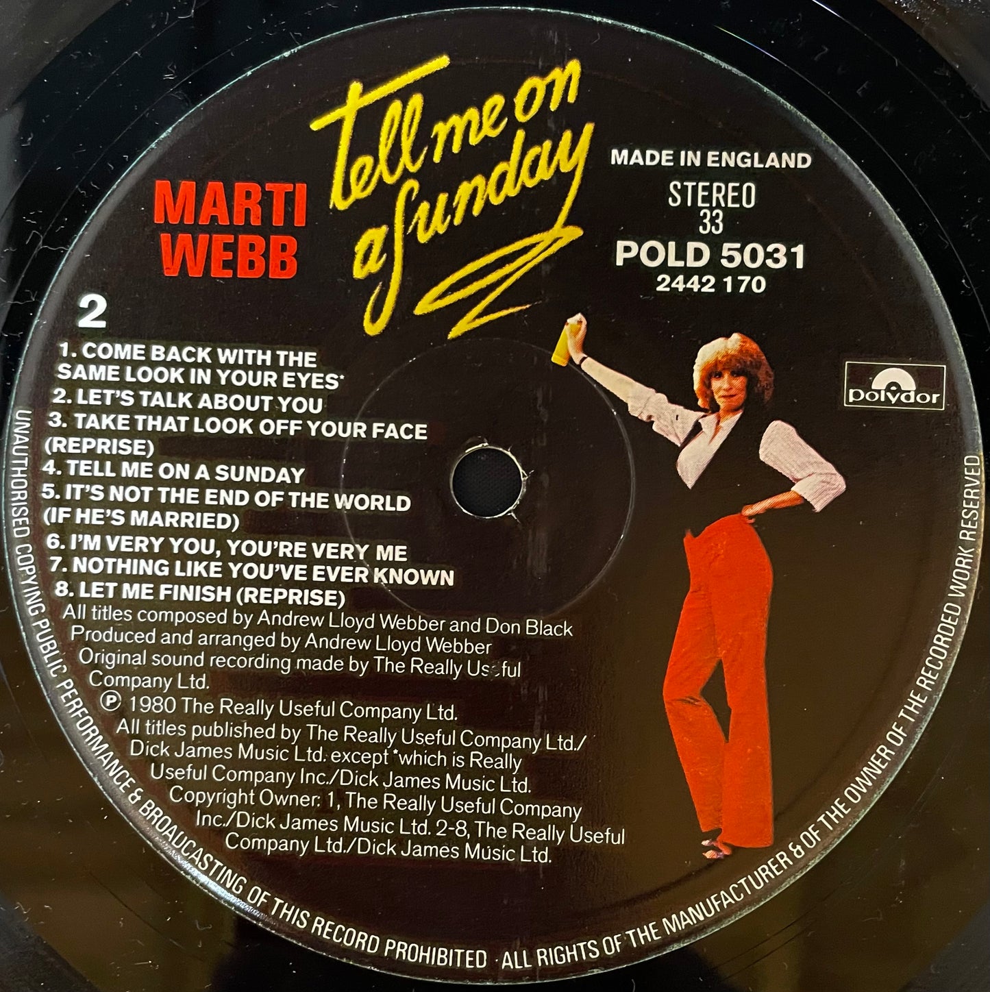 Marti Webb – Tell Me On A Sunday - USED Vinyl LP