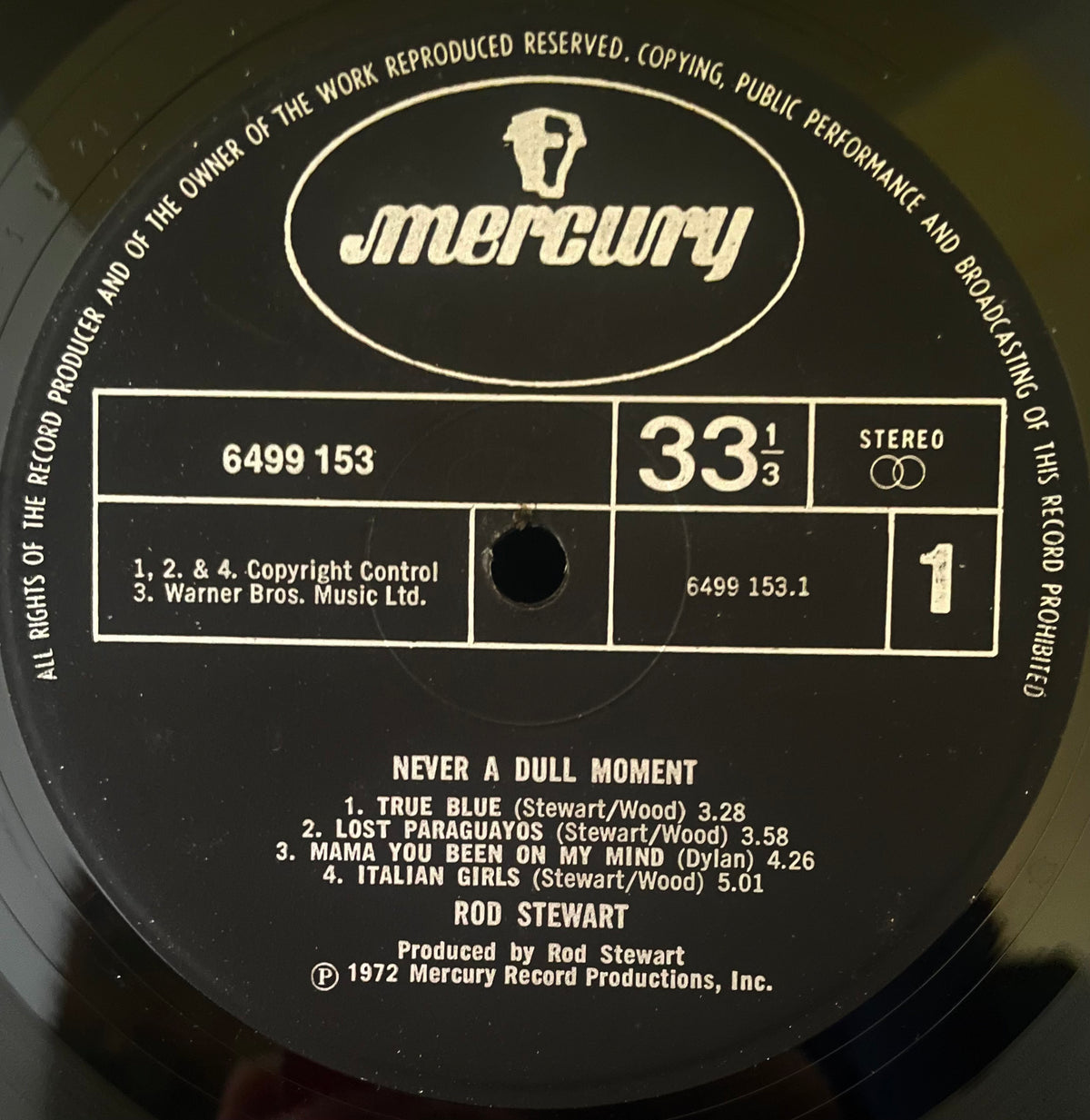 Rod Stewart – Never A Dull Moment - USED Vinyl LP