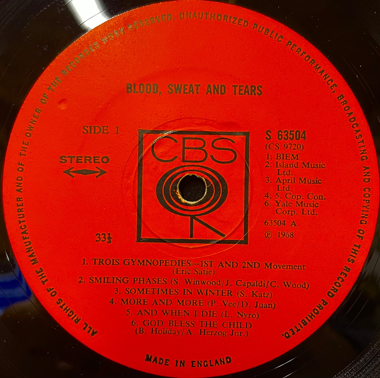 Blood, Sweat And Tears – Blood, Sweat And Tears - USED Vinyl LP