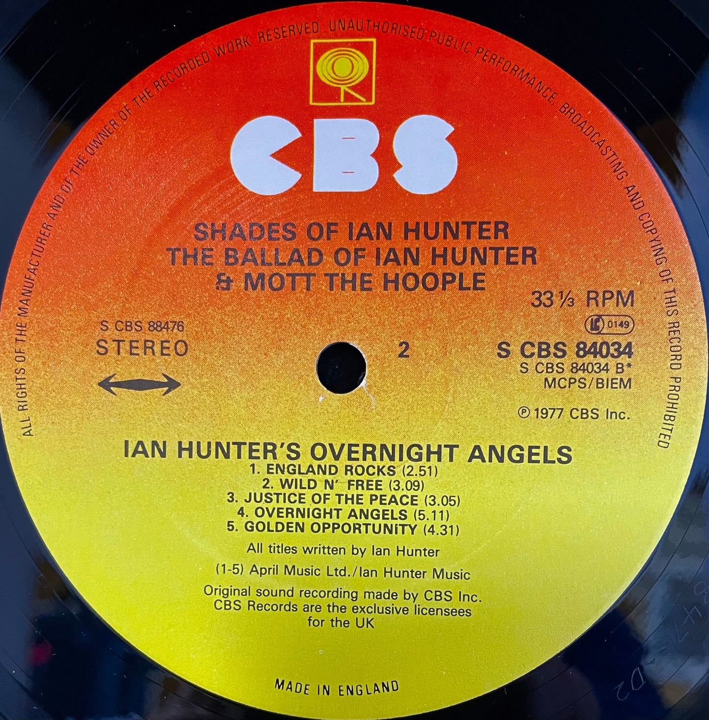 Ian Hunter – Shades Of Ian Hunter - The Ballad Of Ian Hunter & Mott The Hoople - USED Vinyl 2LP