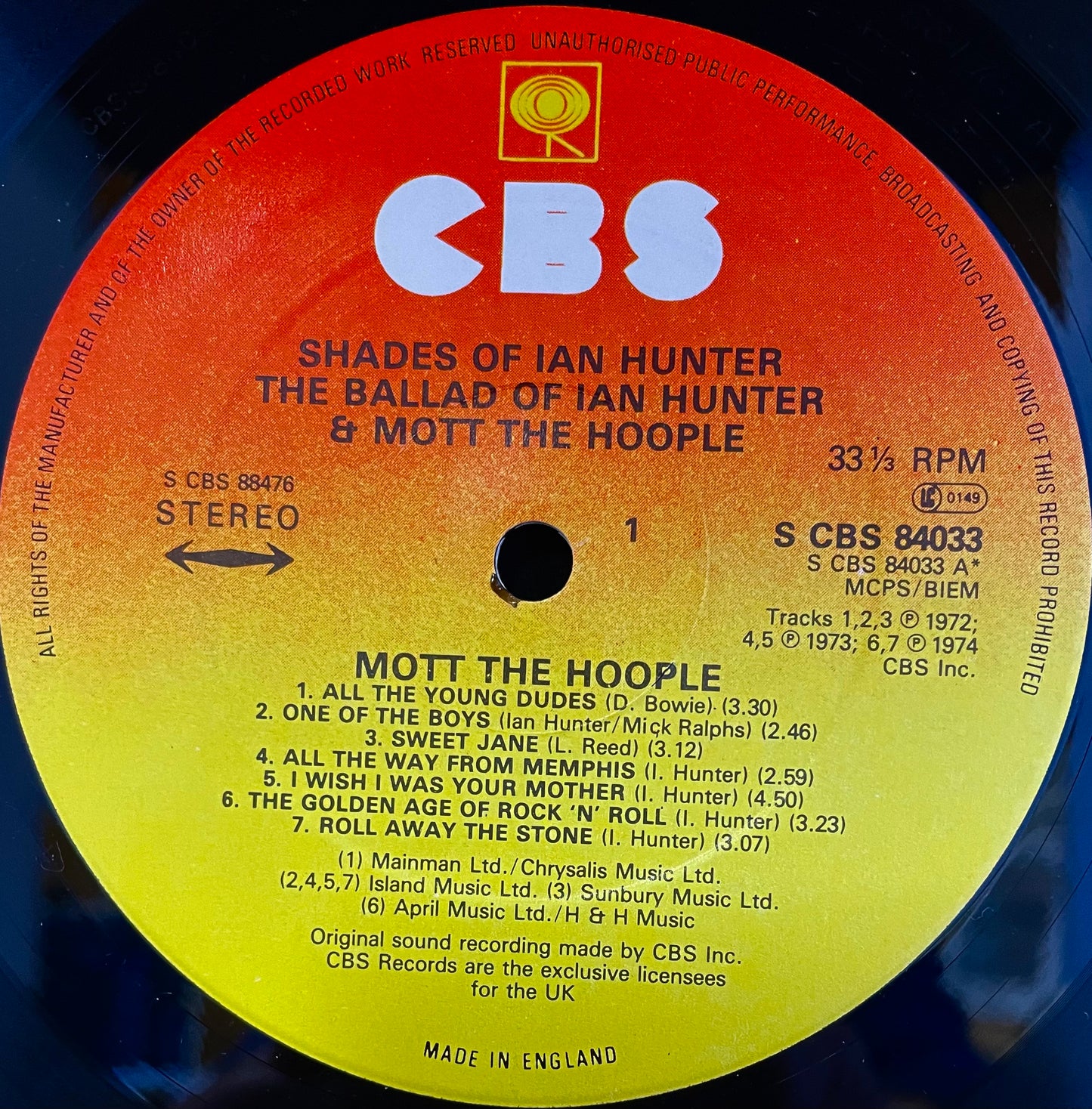 Ian Hunter – Shades Of Ian Hunter - The Ballad Of Ian Hunter & Mott The Hoople - USED Vinyl 2LP