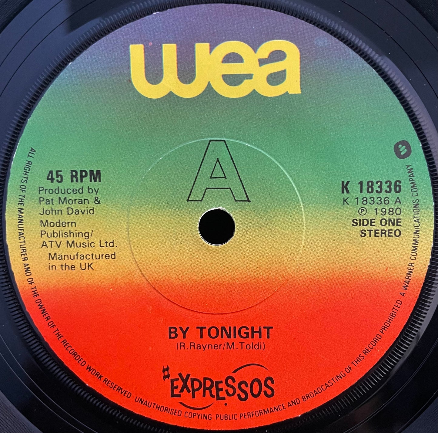 Expressos – By Tonight – USED Vinyl 7" Single