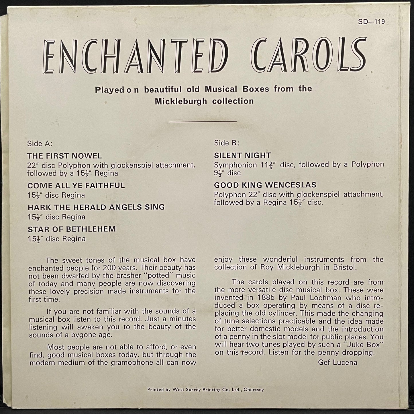 No Artist – Enchanted Carols – USED Vinyl 7" EP