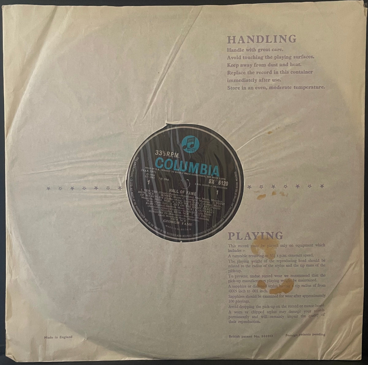 Georgie Fame – Hall Of Fame - USED Vinyl LP