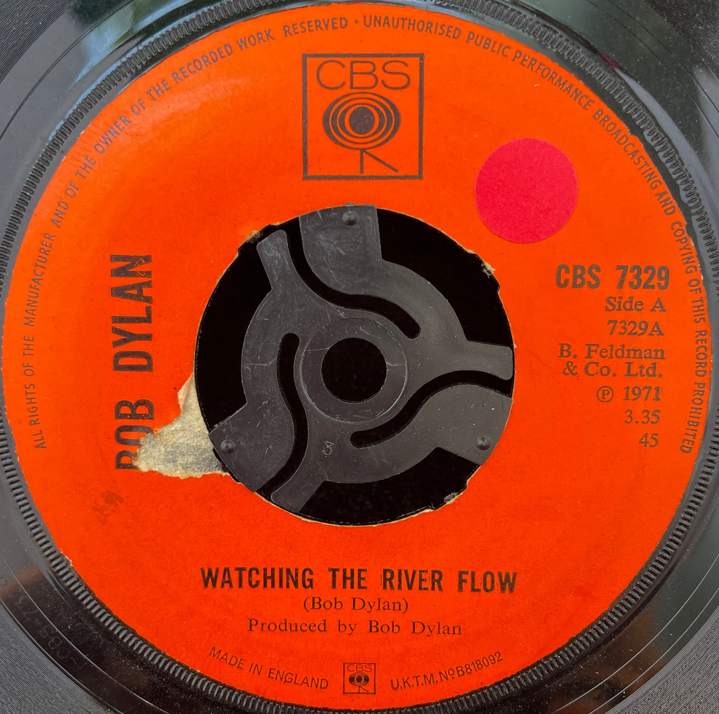 Bob Dylan – Watching The River Flow - USED Vinyl 7" Single