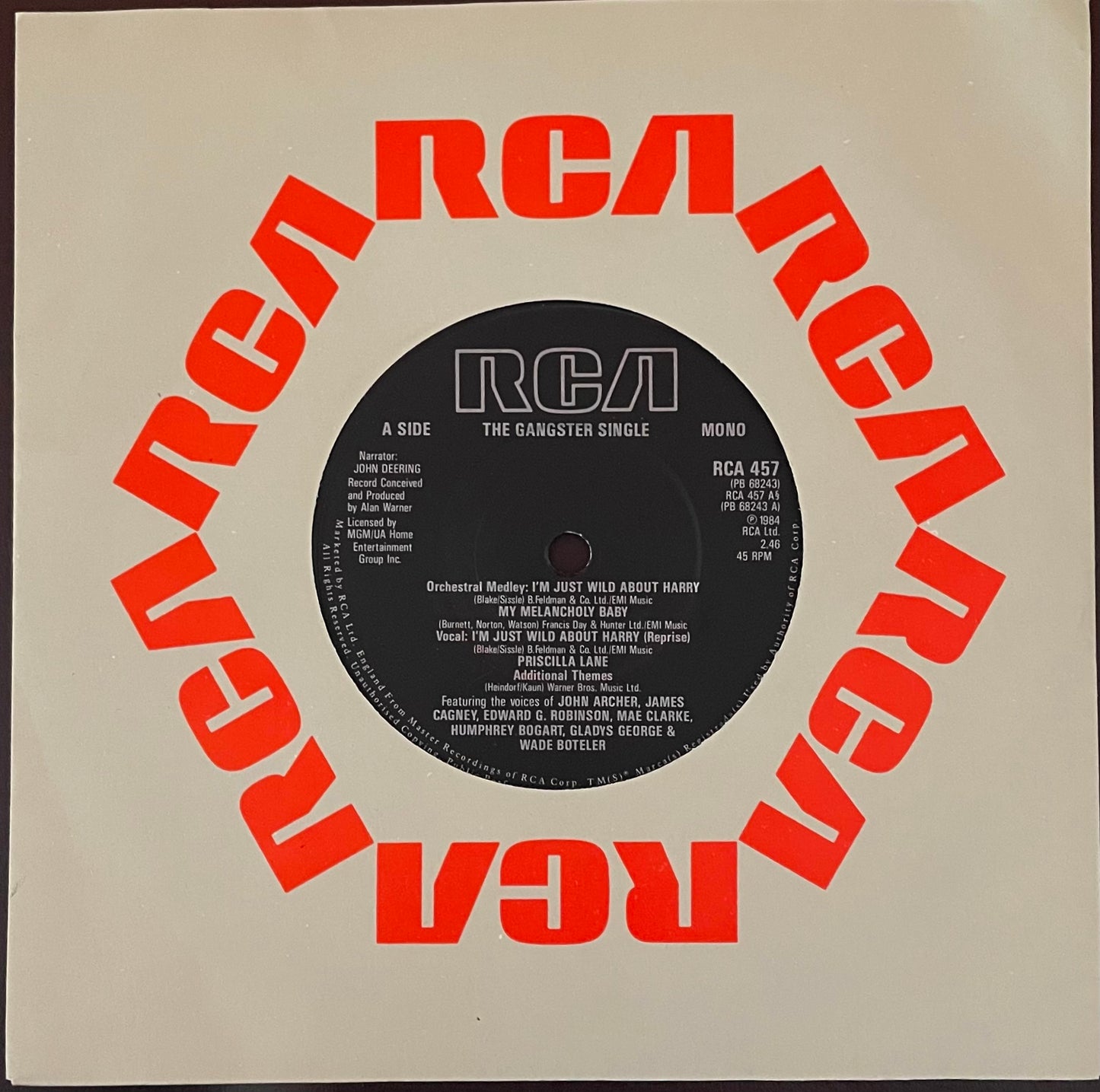 Humphrey Bogart And James Cagney – The Gangster Single - USED Vinyl 7" Single