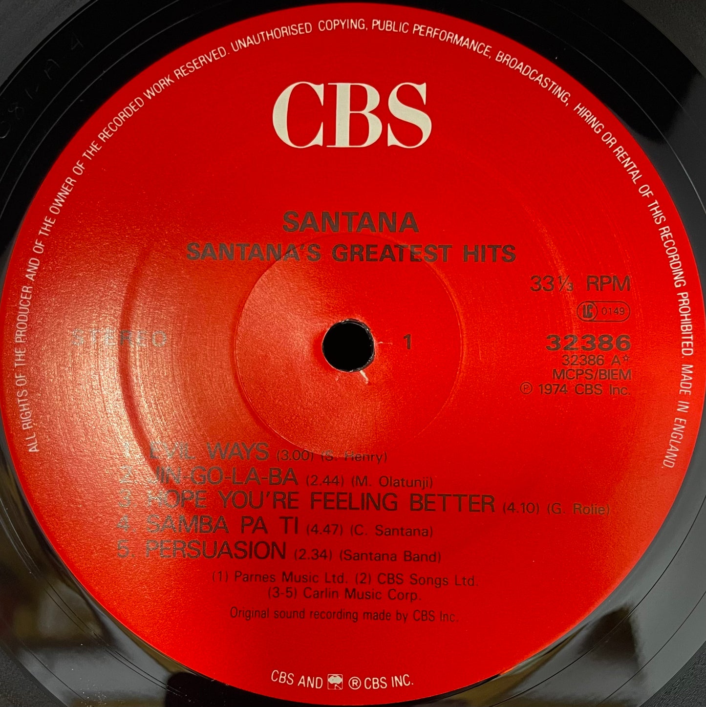 Santana – Santana's Greatest Hits - USED Vinyl LP