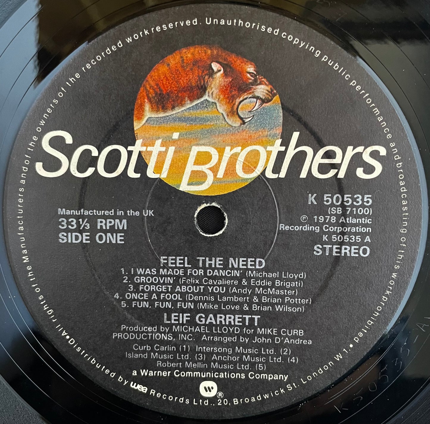 Leif Garrett – Feel The Need - USED Vinyl LP