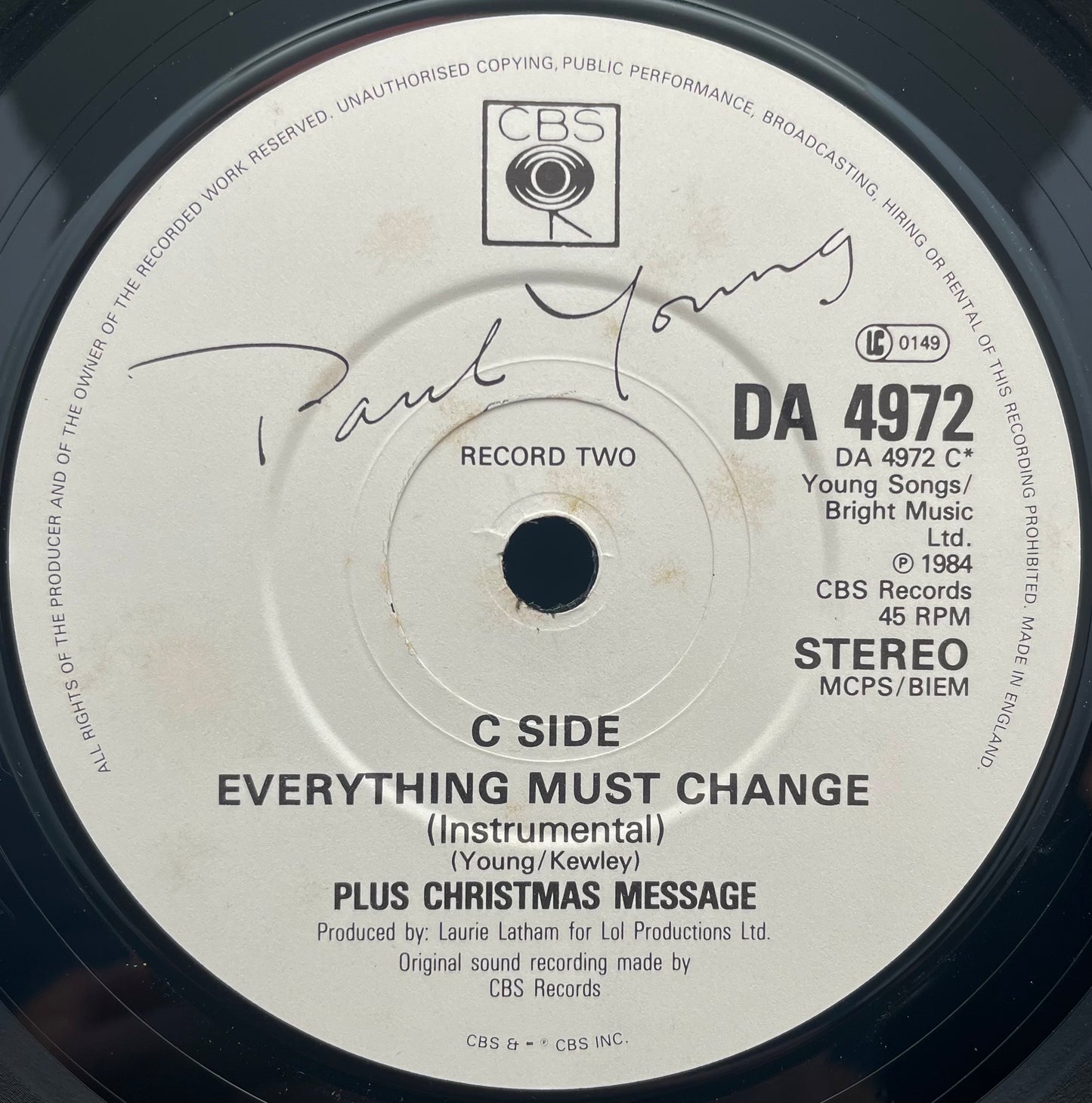 Paul Young – Everything Must Change – gebrauchte 2x7"-Vinyl-Single