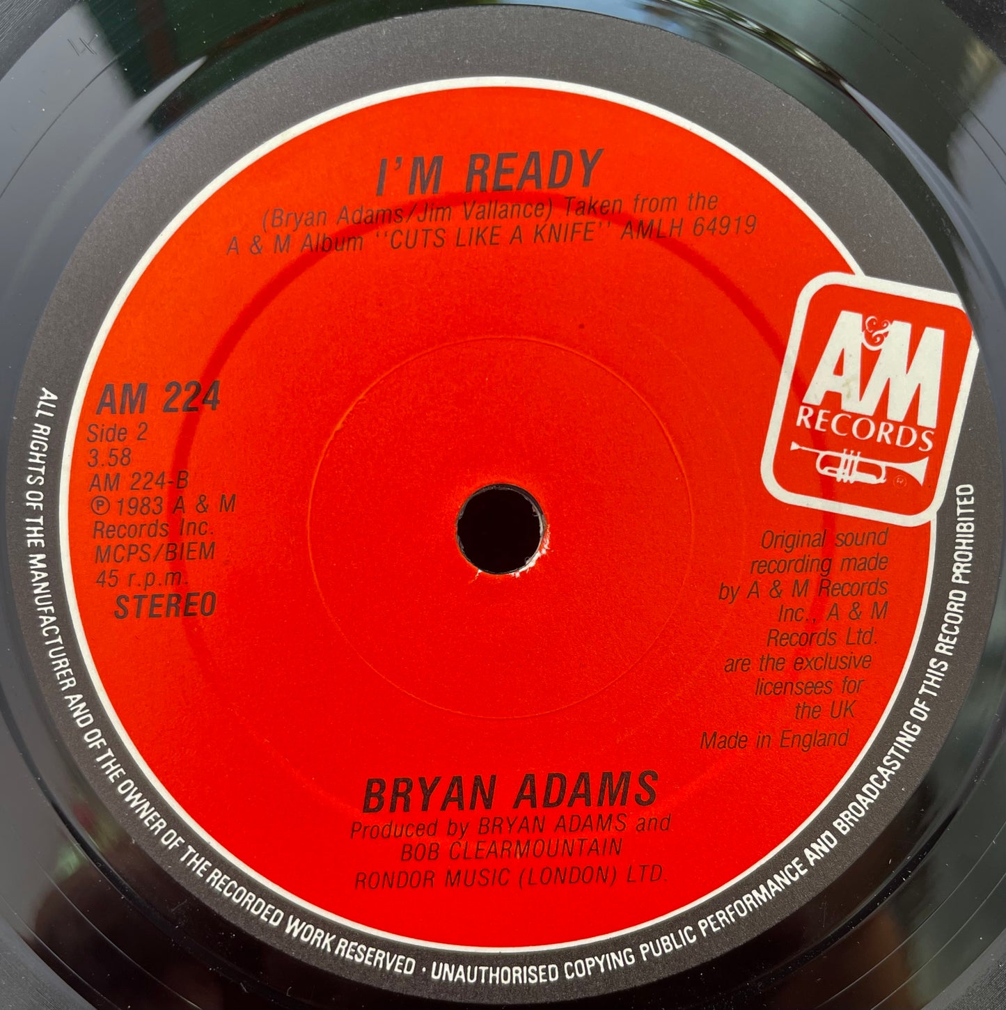 Bryan Adams – Run To You - USED Vinyl 7" Single