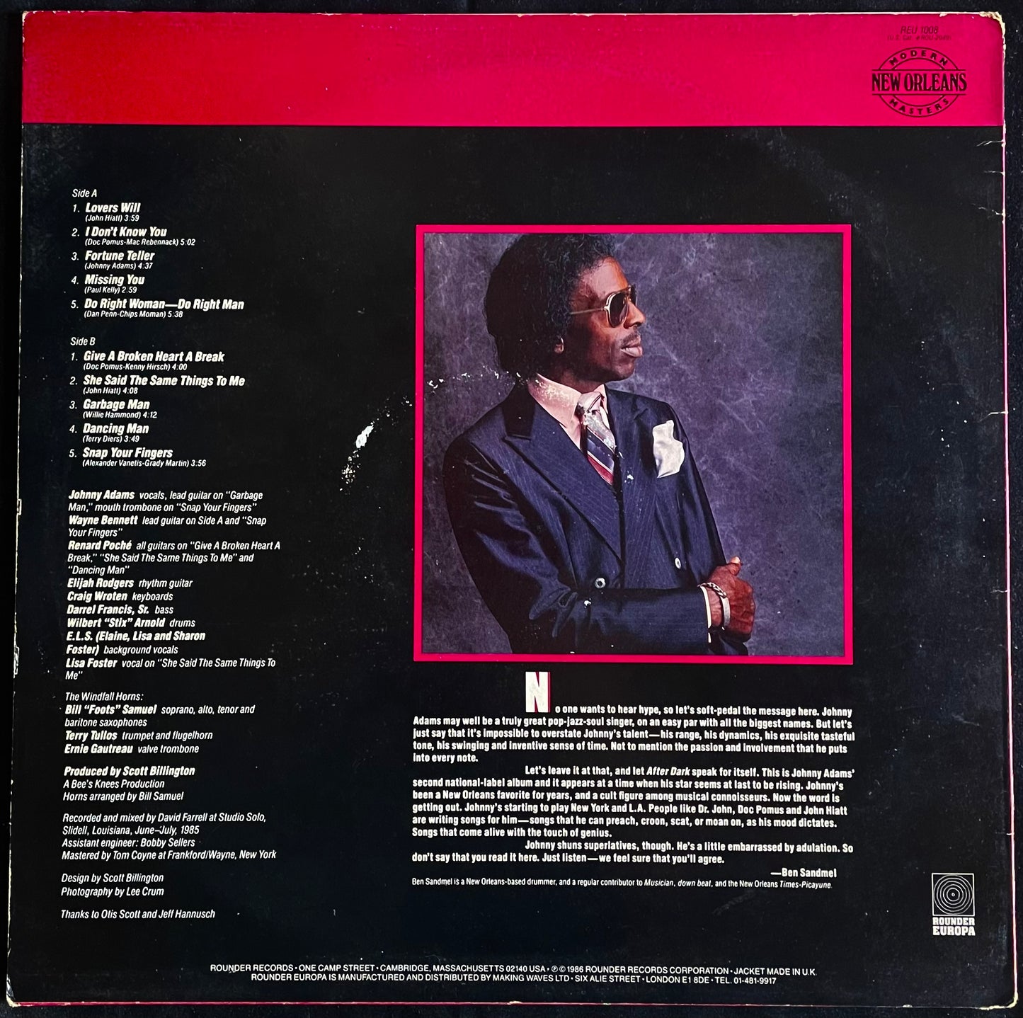 Johnny Adams – After Dark - USED Vinyl LP