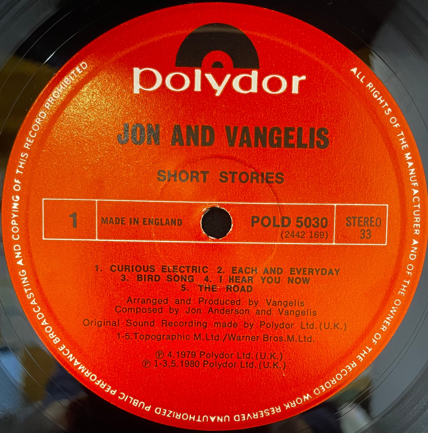 Jon And Vangelis – Short Stories - USED Vinyl LP