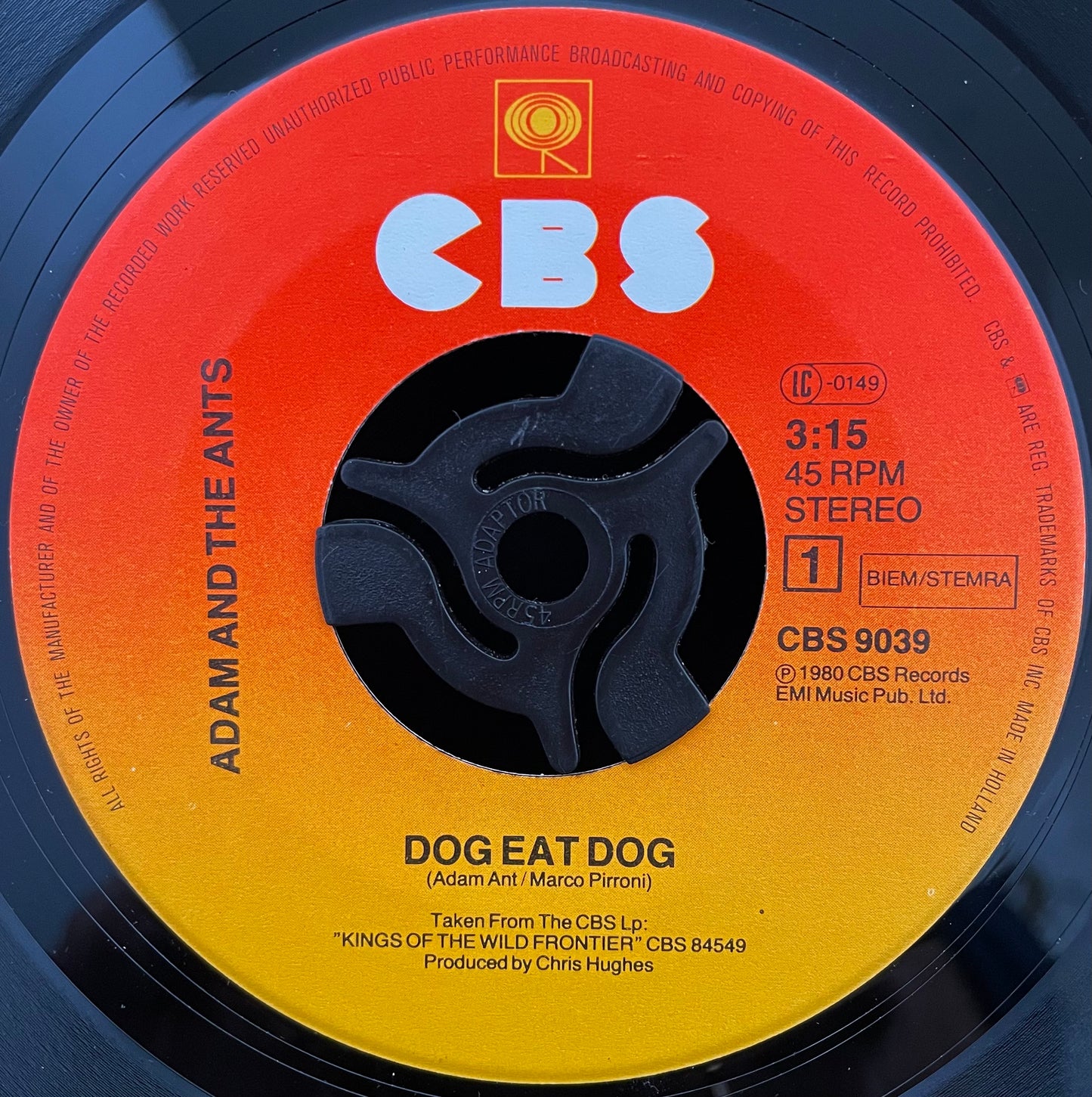 Adam & The Ants – Dog Eat Dog – USED Vinyl 7" Single