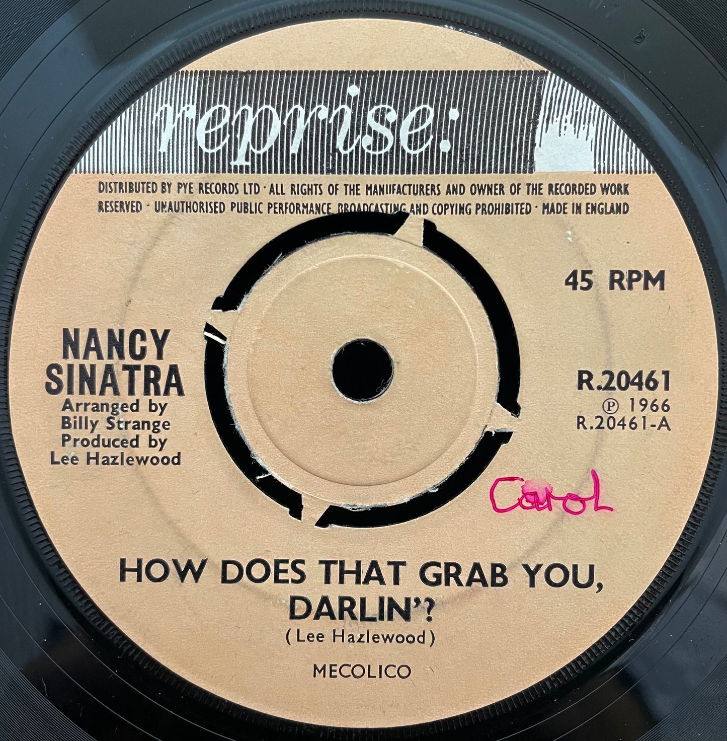 Nancy Sinatra – How Does That Grab You, Darlin'? – USED Vinyl 7" Single