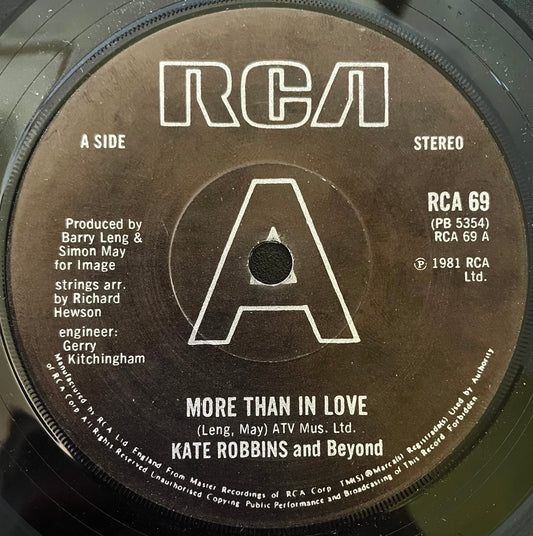 Kate Robbins – More Than In Love - USED Vinyl 7" Single