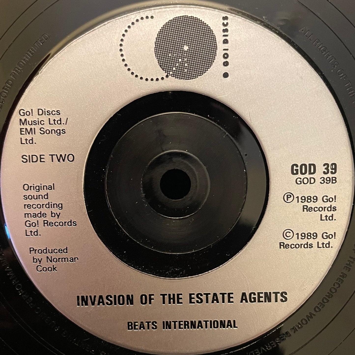 Beats International – Dub Be Good To Me - USED Vinyl 7" Single