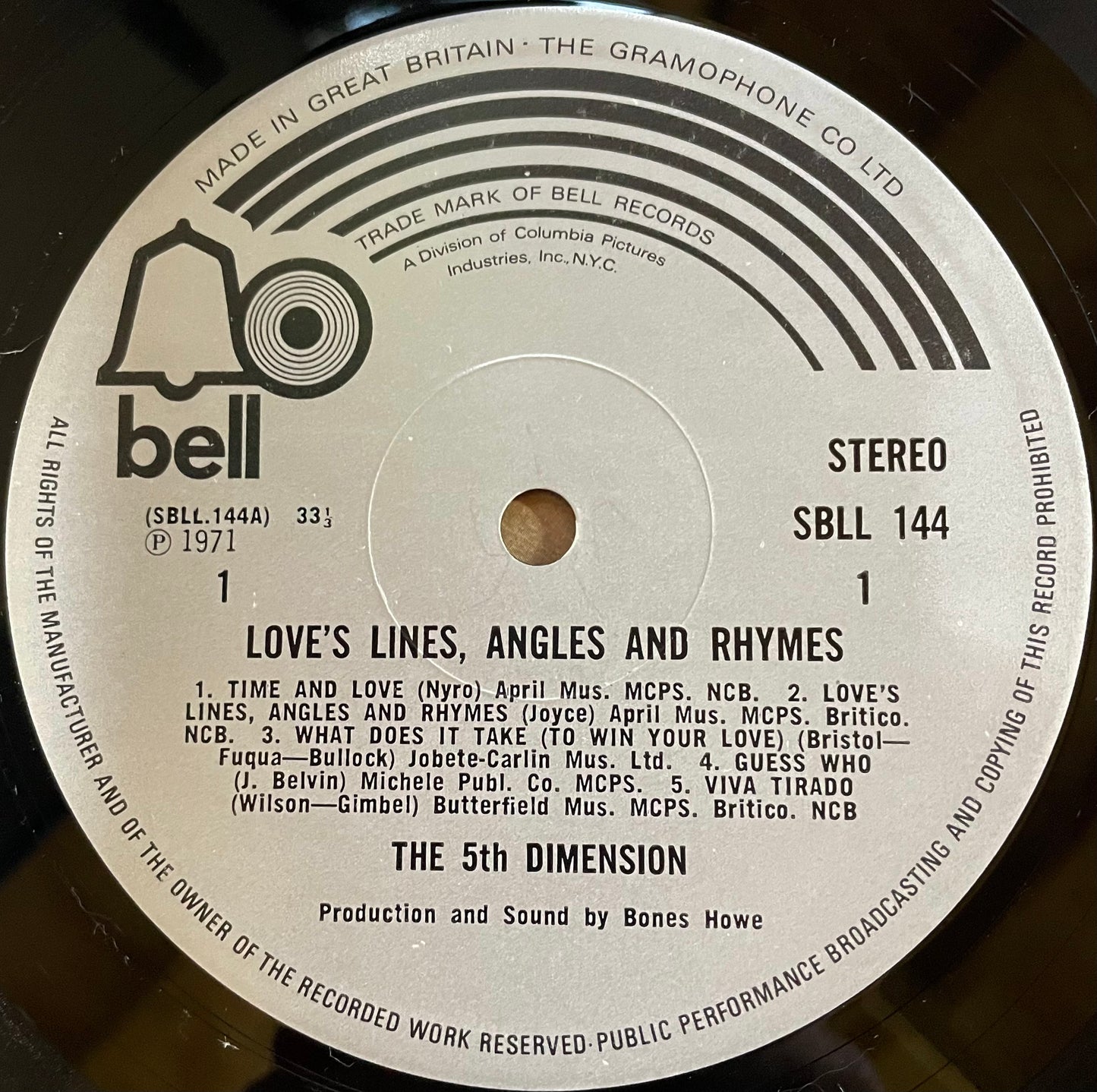 The 5th Dimension – Love's Lines, Angles And Rhymes - USED Vinyl LP