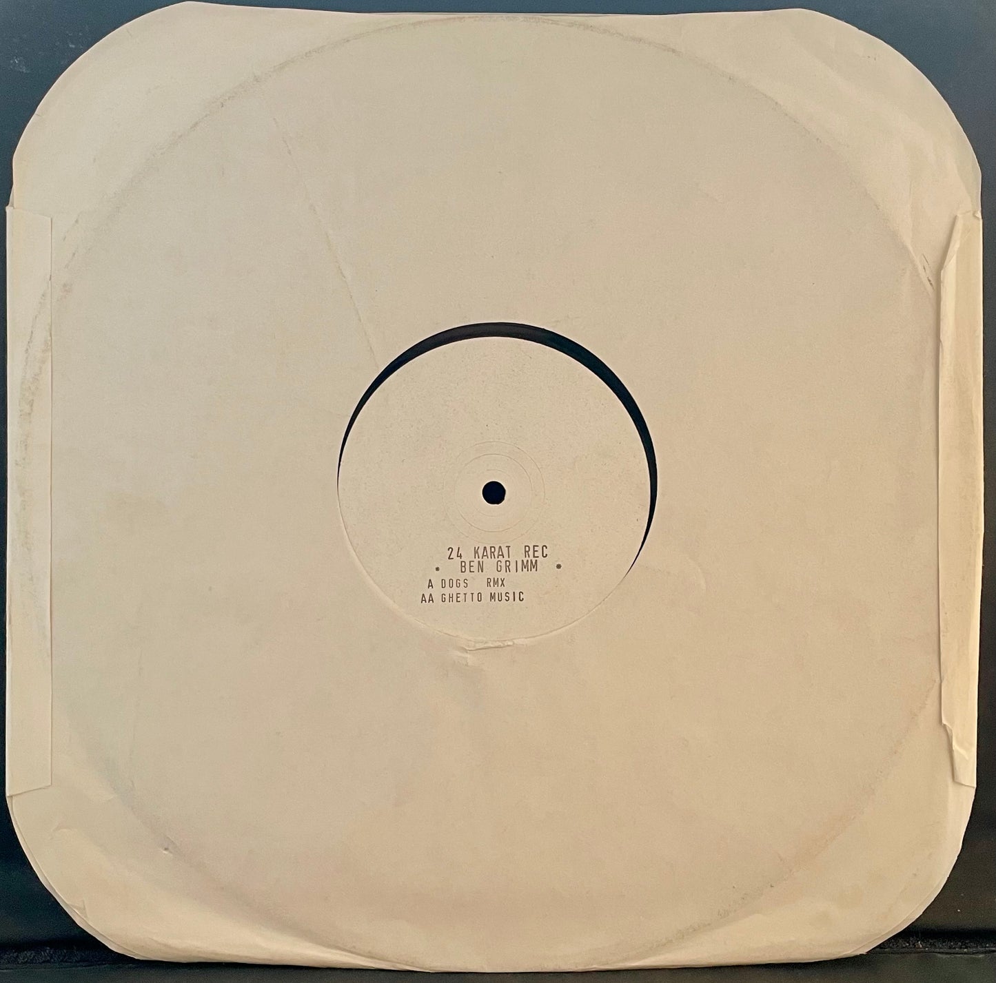 Ben Grim – Dogz (Remix) / Ghettomusic – USED Vinyl 12" Single White Label