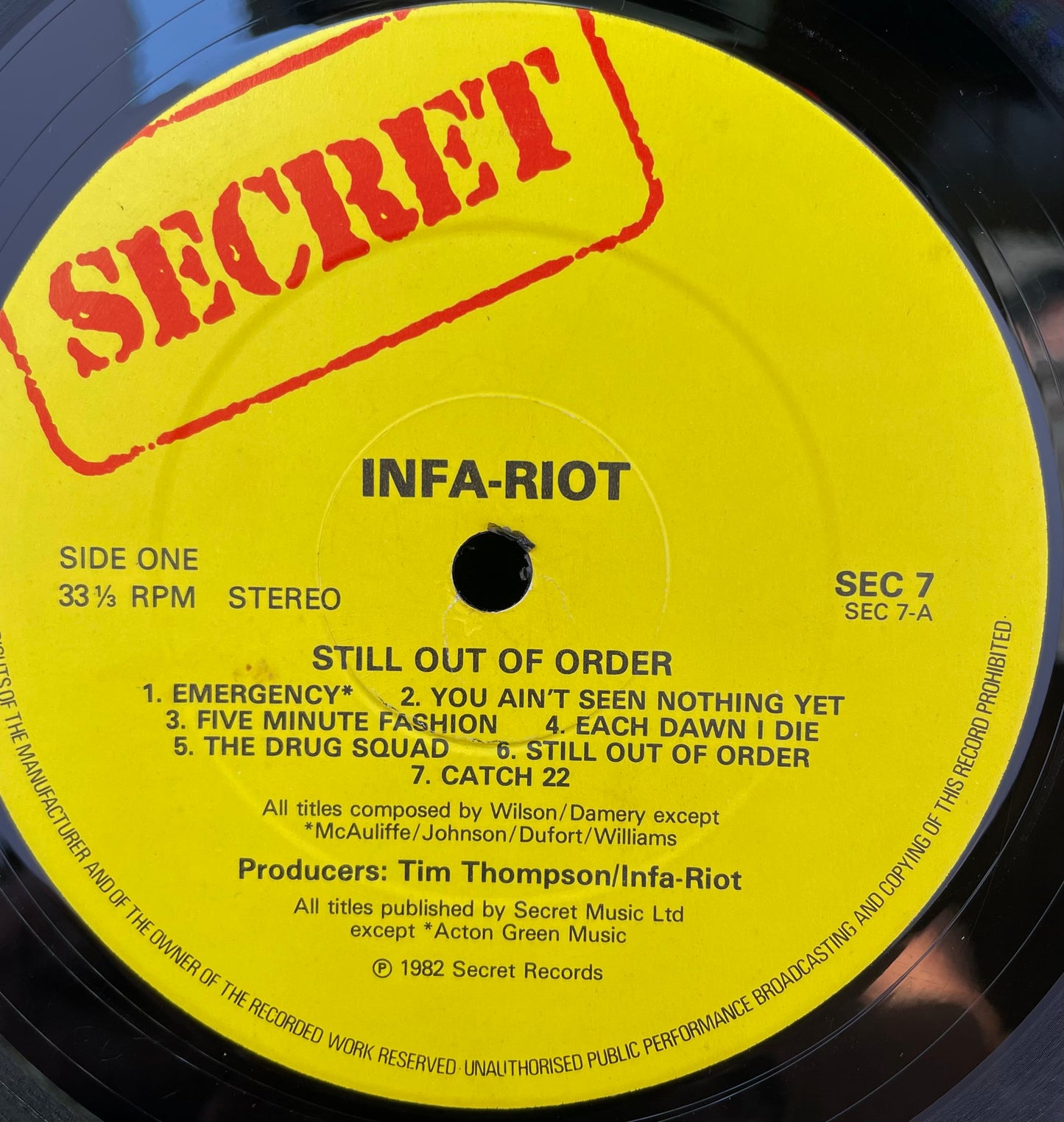 Infa-Riot – Still Out Of Order - USED Vinyl LP