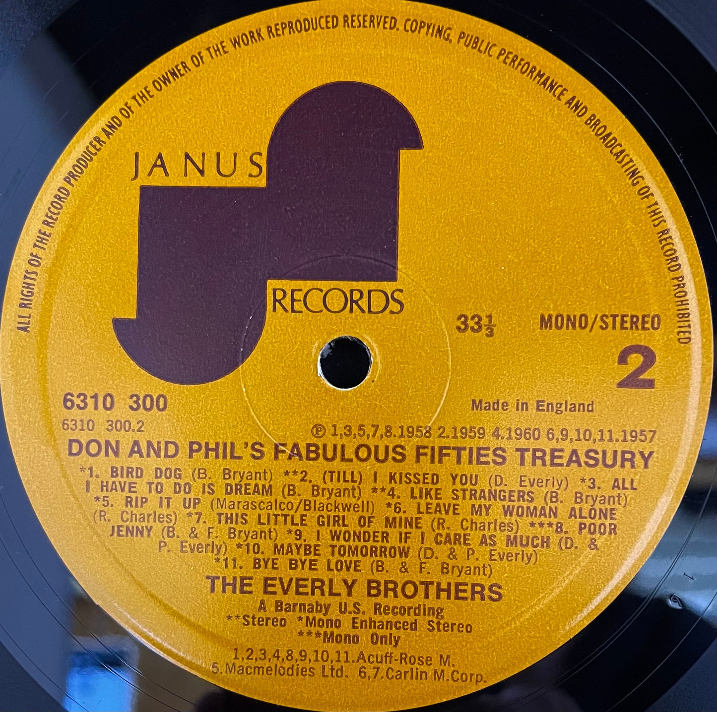 Everly Brothers – Don & Phil's Fabulous Fifties Treasury - USED Vinyl LP