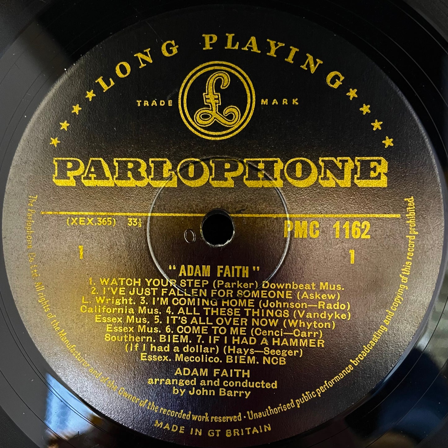 Adam Faith – Adam Faith - USED Vinyl LP MONO