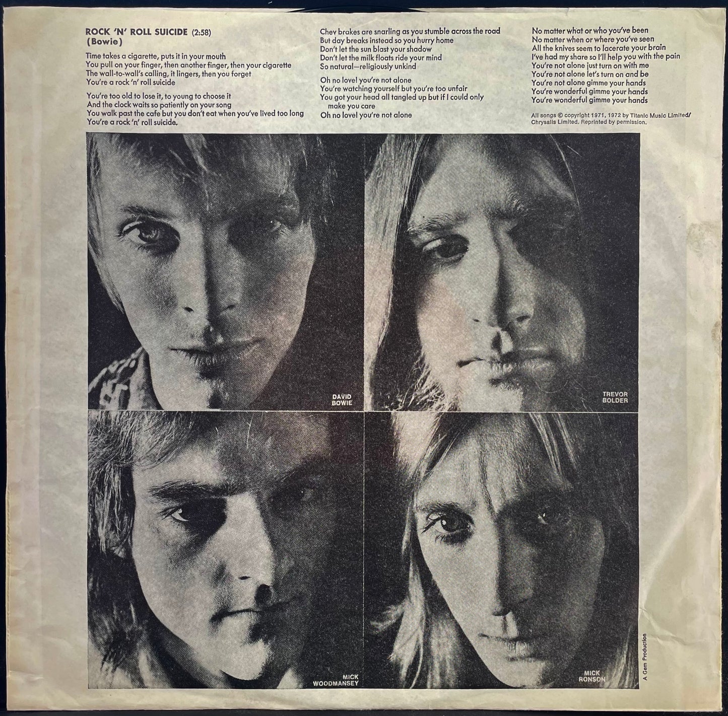 David Bowie – The Rise And Fall Of Ziggy Stardust And The Spiders From Mars - USED Vinyl LP