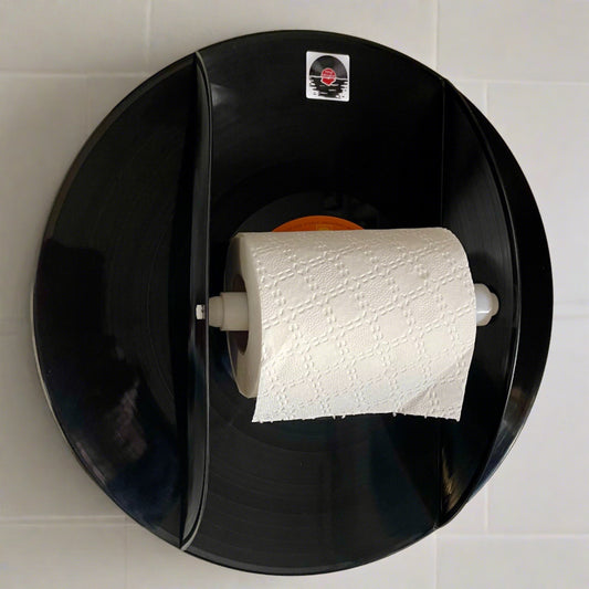 Der „CBS“-Toilettenpapierhalter für Schallplatten