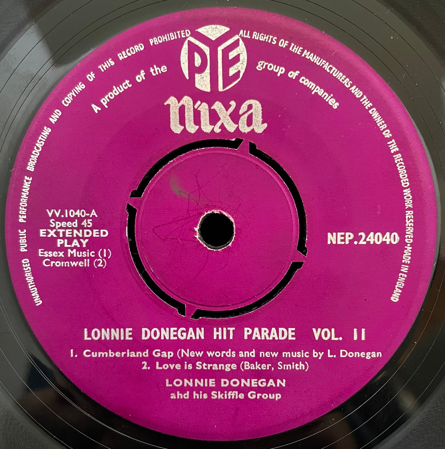 Lonnie Donegan And His Skiffle Group – Hit Parade (Vol. Two) – USED Vinyl 7" EP