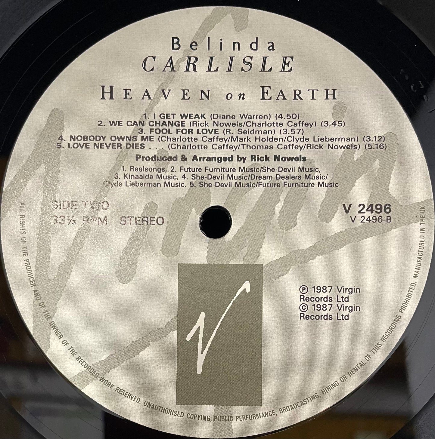 Belinda Carlisle – Heaven On Earth - USED Vinyl LP