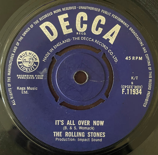 The Rolling Stones – It's All Over Now - USED Vinyl 7" Single