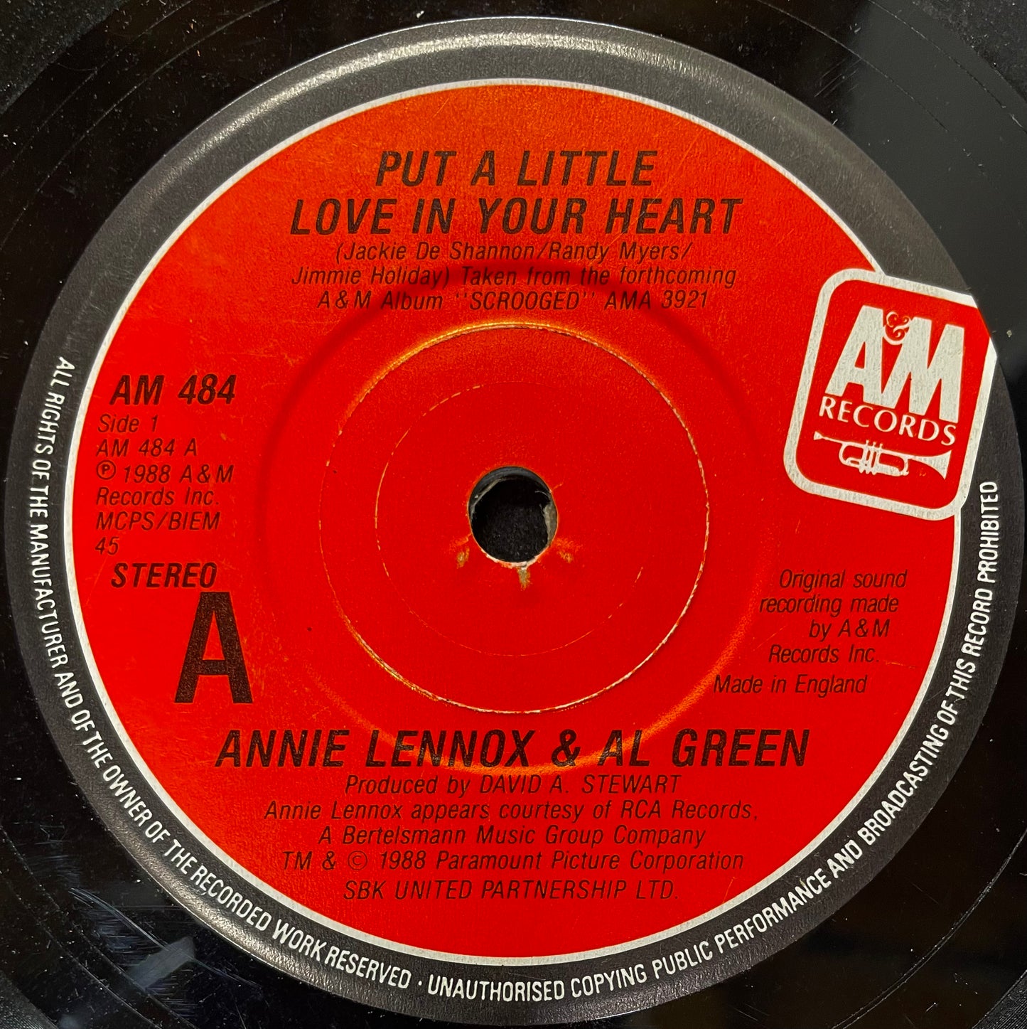 Annie Lennox & Al Green – Put a Little Love in Your Heart - USED Vinyl 7" Single
