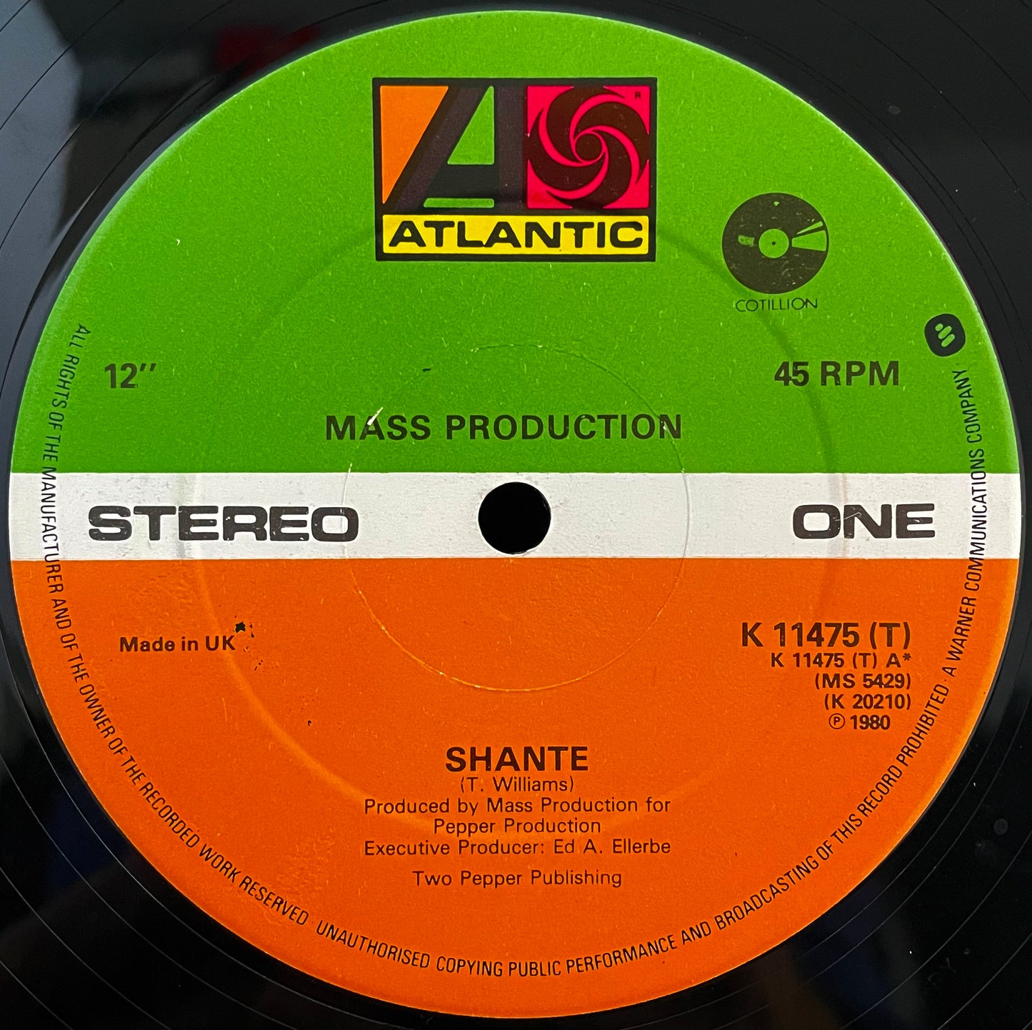 Mass Production – Shante – USED Vinyl 12" Single