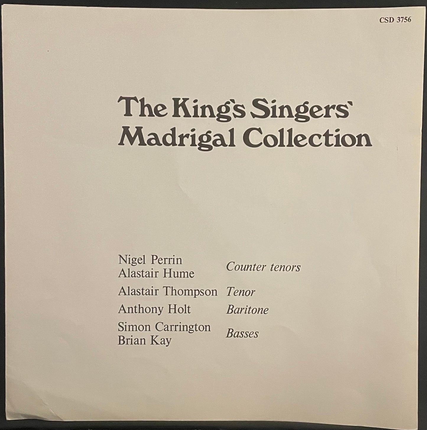 The King's Singers – Madrigal Collection (English & Italian Madrigals) – USED Vinyl LP