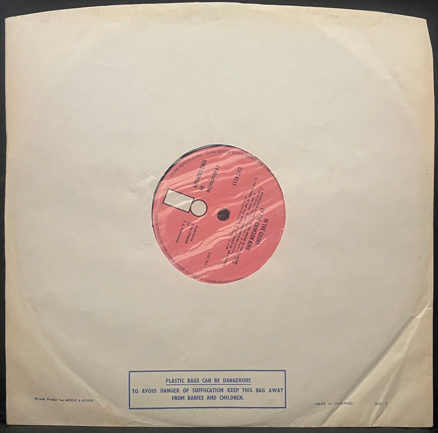 King Crimson – In The Court Of The Crimson King (An Observation By King Crimson) - USED Vinyl LP