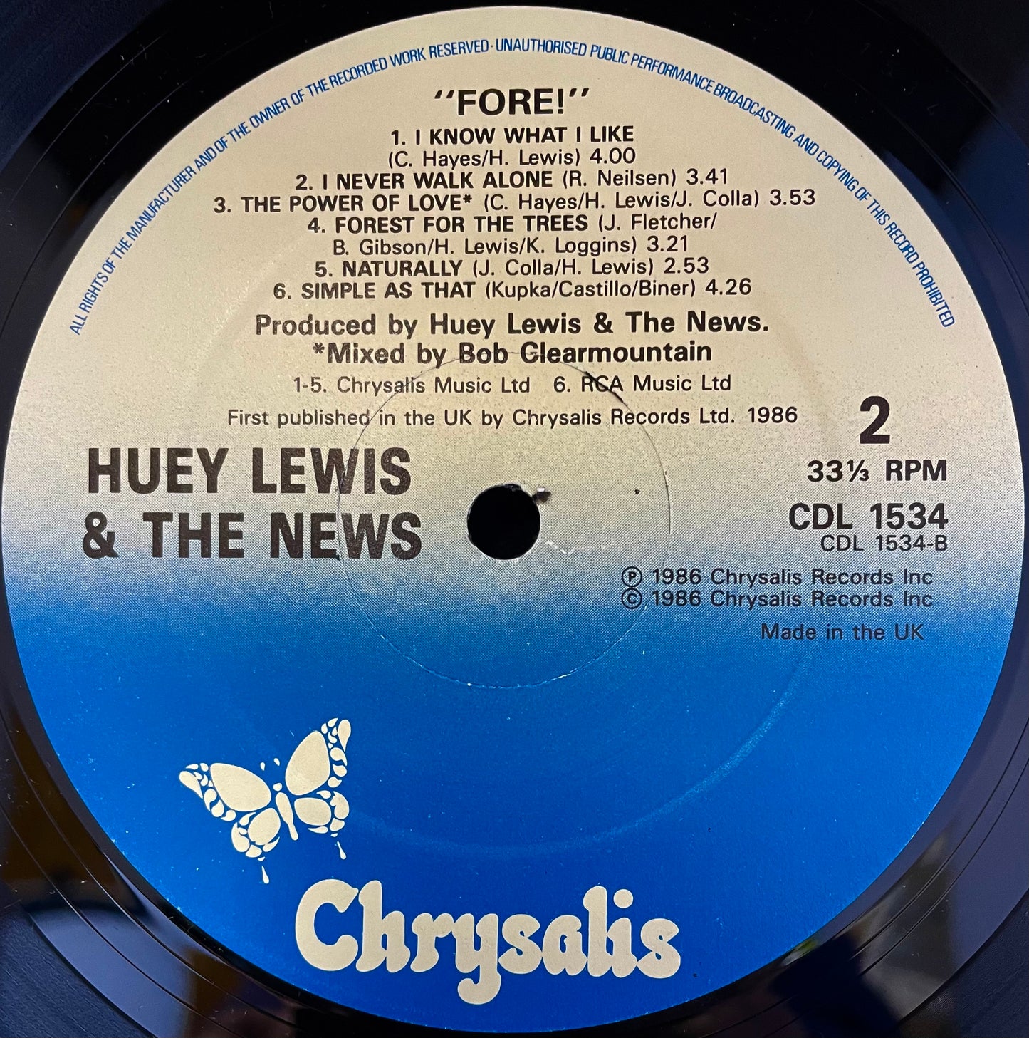 Huey Lewis And The News – Fore! - USED Vinyl LP