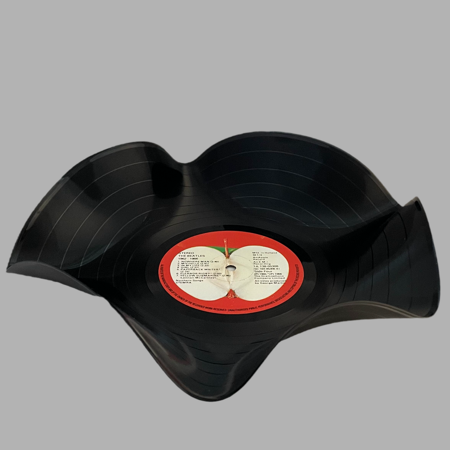 The 'Apple 62-66’ 12" Vinyl Record Bowl Set of 2